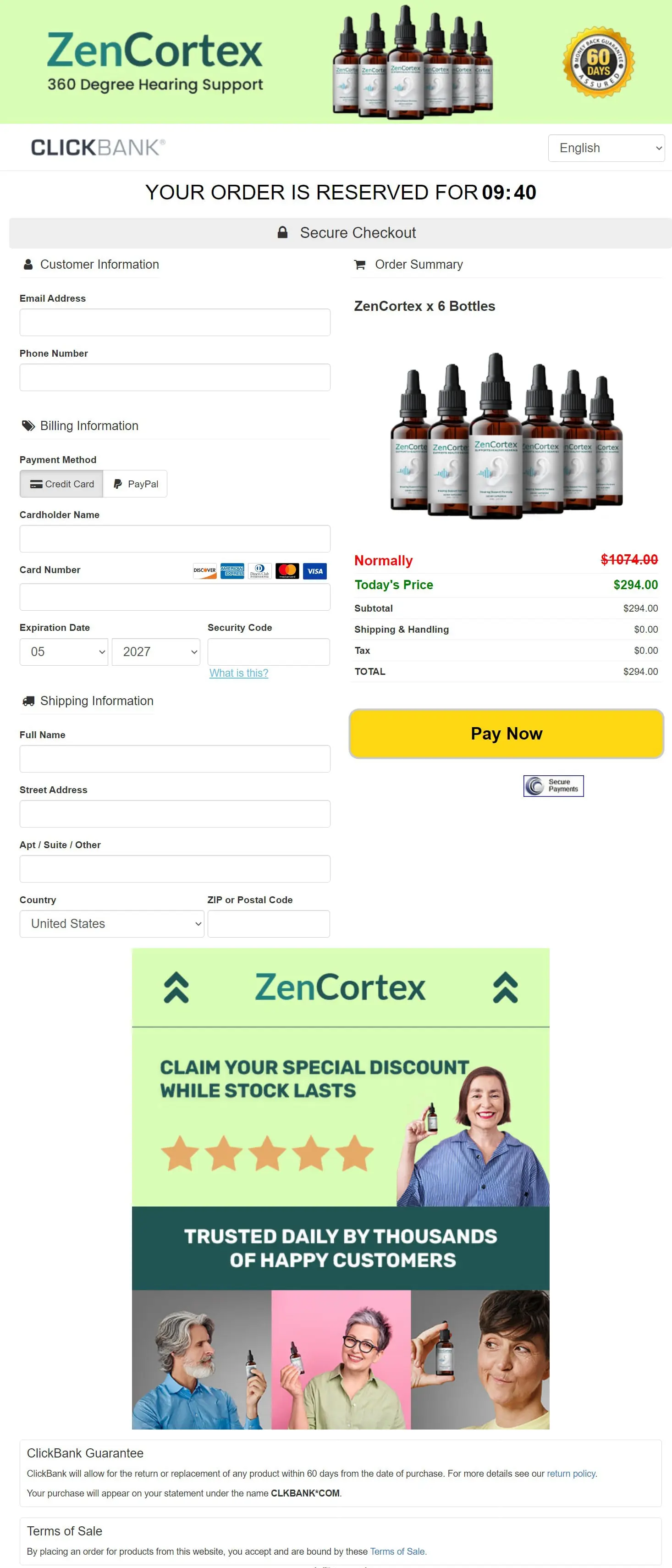 ZenCortex secure checkout